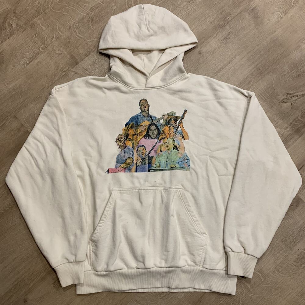 Zach Bryan 2024 The Quittin’ Time Tour Hoodie Large L White Oversized Sweatshirt